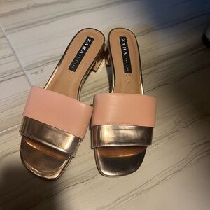 Zara rose gold sandals, size 41